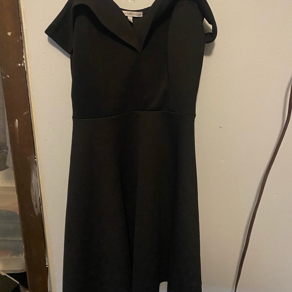 Charlotte Russe black off the sleeve dress. Size small